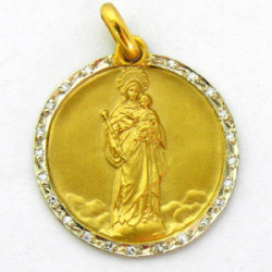 Virgen Blanca con orla de brillantes