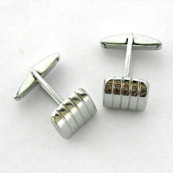 GEMELOS PLATA CUADRADO RALLADO
