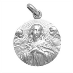 Medalla plata Virgen Purísima 18mm