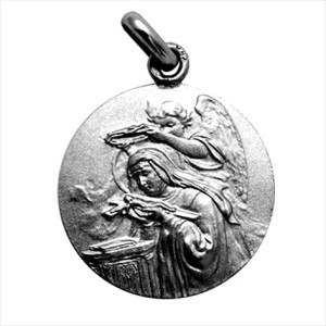 Medalla plata envejecida Santa Rita 20mm