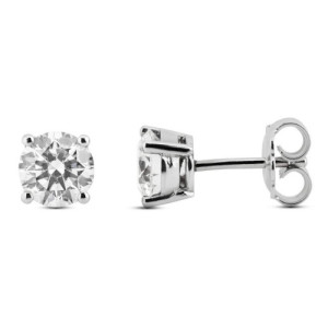 Pendientes oro blanco diamante de laboratorio 1cts