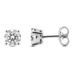 Pendientes oro blanco diamante de laboratorio 1,4cts