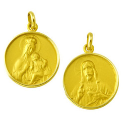 Medalla Virgen del Carmen / Sagrado Corazon bisel  ½ caña
