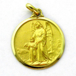 Medalla Angel de la Guarda bisel pulido 22mm