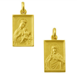 Medalla Virgen del Carmen / Sagrado Corazon rectangular