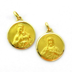 Medalla Virgen del Carmen / Sagrado Corazon bisel pulido